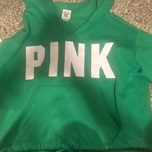 Pink green cropped sweater